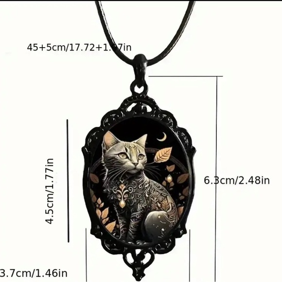 Cat lovers! Vibrant light colored cat Portrait under glass~ leather rope. - Picture 3 of 3